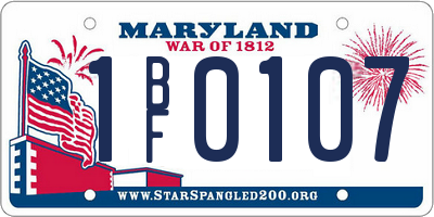 MD license plate 1BF0107