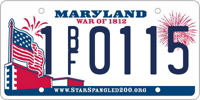 MD license plate 1BF0115