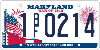 MD license plate 1BF0214