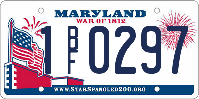 MD license plate 1BF0297