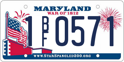 MD license plate 1BF0571