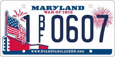 MD license plate 1BF0607