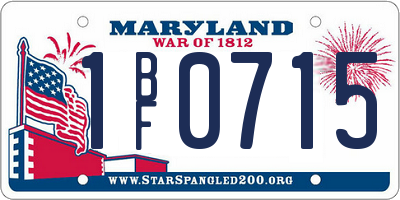 MD license plate 1BF0715