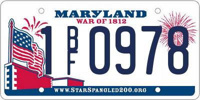 MD license plate 1BF0978