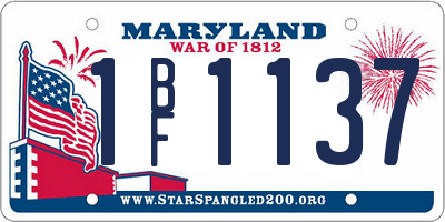 MD license plate 1BF1137