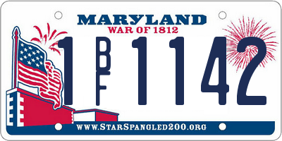 MD license plate 1BF1142