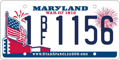 MD license plate 1BF1156