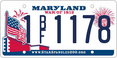 MD license plate 1BF1178