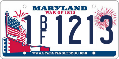 MD license plate 1BF1213