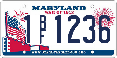 MD license plate 1BF1236