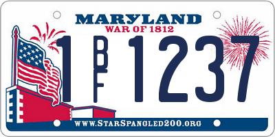 MD license plate 1BF1237