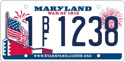 MD license plate 1BF1238