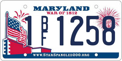 MD license plate 1BF1258