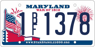MD license plate 1BF1378