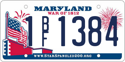 MD license plate 1BF1384