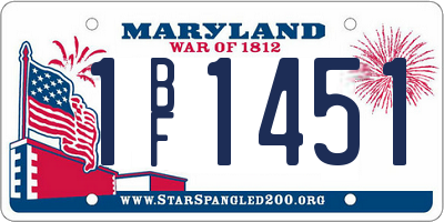 MD license plate 1BF1451