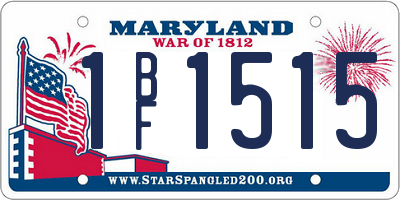 MD license plate 1BF1515