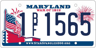 MD license plate 1BF1565