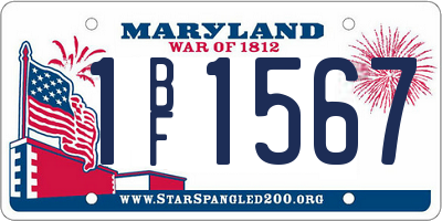 MD license plate 1BF1567