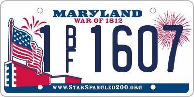 MD license plate 1BF1607