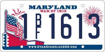 MD license plate 1BF1613