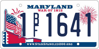 MD license plate 1BF1641