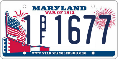 MD license plate 1BF1677