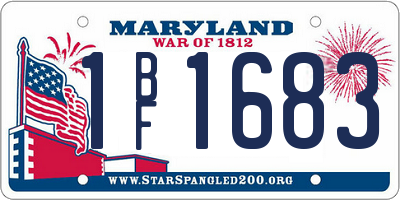MD license plate 1BF1683