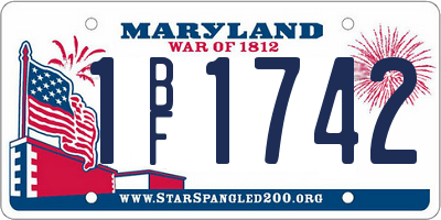 MD license plate 1BF1742
