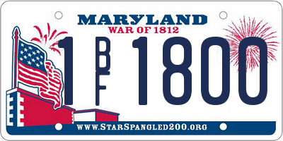 MD license plate 1BF1800