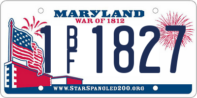 MD license plate 1BF1827