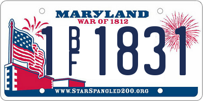 MD license plate 1BF1831
