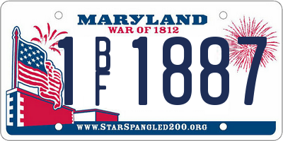 MD license plate 1BF1887