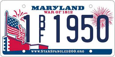 MD license plate 1BF1950