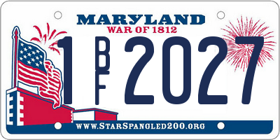 MD license plate 1BF2027