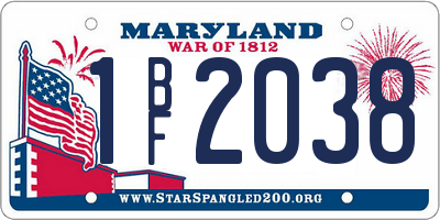 MD license plate 1BF2038