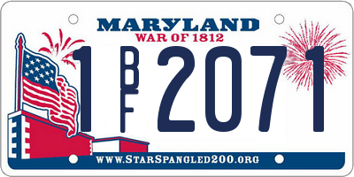 MD license plate 1BF2071