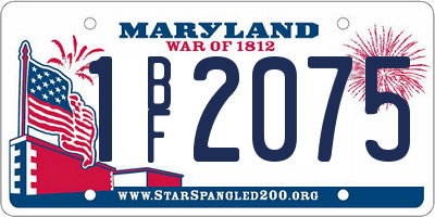 MD license plate 1BF2075