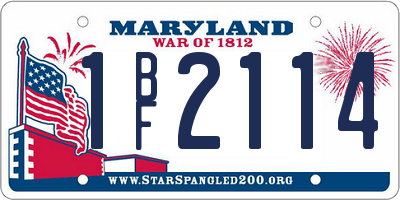 MD license plate 1BF2114