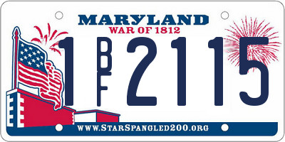 MD license plate 1BF2115
