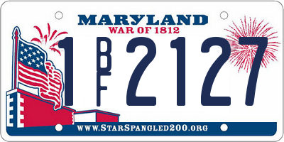 MD license plate 1BF2127