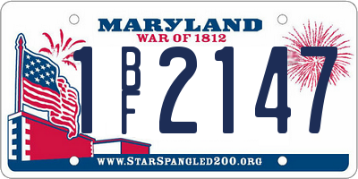 MD license plate 1BF2147