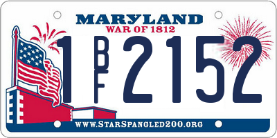 MD license plate 1BF2152