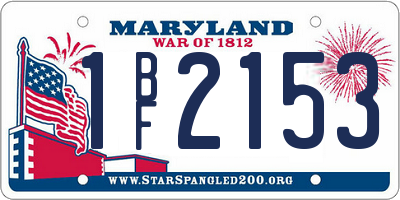 MD license plate 1BF2153