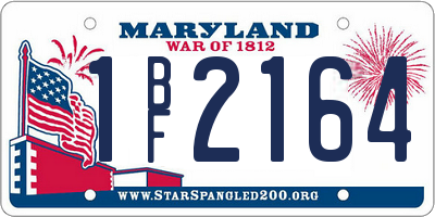 MD license plate 1BF2164