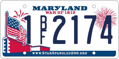 MD license plate 1BF2174