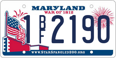 MD license plate 1BF2190