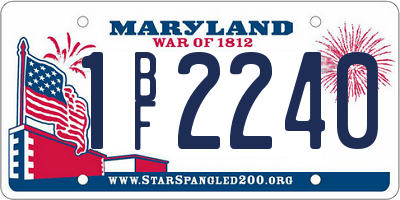 MD license plate 1BF2240