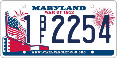 MD license plate 1BF2254