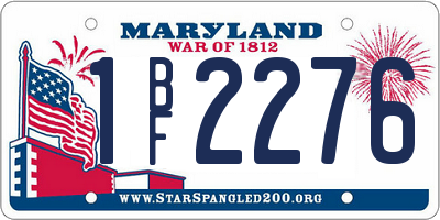 MD license plate 1BF2276